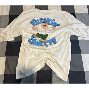 Men's Family Guy Peter Griffin Graphic Cartoon White Size XL